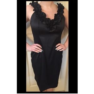 Black Cocktail Dress With Beautiful Ruffle